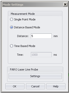 Ventana de Configuraciones de modo de CAM2 M10